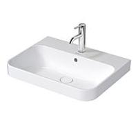 Duravit Vasque à poser Happy D.2 60x46 cm avec trop-plein sans trou de robinetterie anthracite