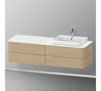 Duravit Happy D.2 Meuble bas pour plan de toilette, 4 tiroirs, HP4963R7171,