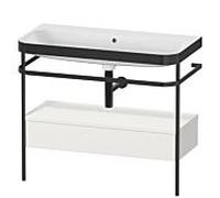 Duravit Happy D.2 Plus combinaison lavabo pour meuble HP4743N3939 97,5 x 49 cm, sans trou pour robinetterie, nordic blanc , avec console en métal