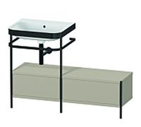 Duravit Happy D.2 Plus combinaison de vanité HP4760N6060 120x49cm, avec console en métal, sans trou pour robinet, taupe satiné