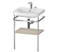 Duravit Happy D.2 Plus combinaison lavabo pour meuble HP4835E6060 57,5 x 49 cm, 2 trous pour robinetterie, finition taupe satiné, avec console en métal