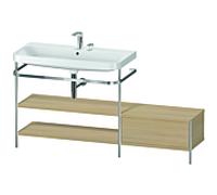 Duravit Happy D.2 Plus combinaison lavabo sur meuble HP4853E7171 160 x 49 cm, 2 trous pour robinetterie, chêne méditerranéen, avec console en métal