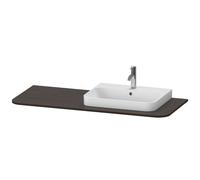Duravit Happy D.2 Plus Console 1300x550 mm, 1 découpe à droite, pour meuble sous-lavabo HP4942, HP4962, HP4972, HP031KR6969, Couleur: Noyer brossé Placage bois véritable