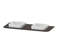 Duravit Happy D.2 Plus Console, 1300x550 mm, 2 découpes, pour meuble sous-lavabo HP4943B, HP032KB6969, Couleur: Noyer brossé Placage bois véritable