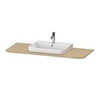 Duravit Happy D.2 Plus console de lavabo HP031KM7171 130x55cm, avec découpe 2000 , vasque au milieu, chêne méditerranéen