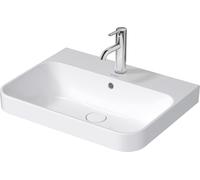 Duravit Happy D.2 Plus Évier à poser, 1 trou de coulée, 600x460 mm, rectifié, avec trop-plein, avec table à trous de coulée, 2360601300, Couleur: Couleur intérieure anthracite mat, couleur extérieure