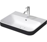 Duravit Happy D.2 Plus Évier à poser, 1 trou de coulée, 600x460 mm, rectifié, avec trop-plein, avec table à trous de coulée, 23606061001, Couleur: Couleur intérieure blanc, couleur extérieure anthraci