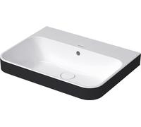 Duravit Happy D.2 Plus Évier à poser, 60, sans trou de coulée, 600x460 mm, rectifié, avec trop-plein, avec trou de coulée établi, 2360606160, Couleur: Couleur intérieure blanche, couleur extérieure an