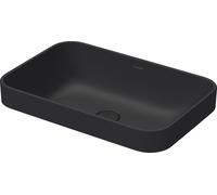 Duravit Happy D.2 Plus Évier à poser, 600x400 mm, rectifié, sans trop-plein, sans trou de robinet établi, 23596013001, Couleur: Couleur intérieure anthracite mat, couleur extérieure anthracite mat, av