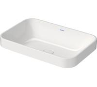 Duravit Happy D.2 Plus Évier à poser, 600x400 mm, rectifié, sans trop-plein, sans trou de robinet établi, 23596000001, Couleur: Couleur intérieure blanche, couleur extérieure blanche, avec Wondergliss