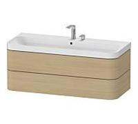 Duravit Happy D.2 Plus HP4349E71710000 117,5x49cm, 2 tiroirs, 2 trous pour robinetterie, chêne méditerranéen
