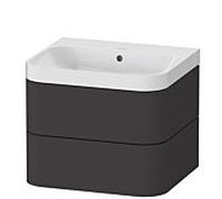 Duravit Happy D.2 lavabo avec meuble 57.5 cm graphite HP4345N8080