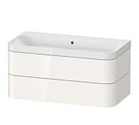 Duravit vasque à poser Happy D.2 Plus HP4348N2222 97,5 x 49 cm, sans trou pour robinetterie, blanc brillant, 2 tiroirs