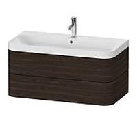 Duravit vasque à poser Happy D.2 Plus HP4348O6969 97,5 x 49 cm, trou pour robinetterie 2000 , noyer brossé, 2 tiroirs