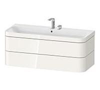 Duravit Happy D.2 Plus meuble-lavabo HP4639E22220000 117,5x49cm, 2 tiroirs, 2 trous pour robinetterie, blanc brillant