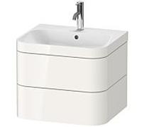 Duravit Happy D.2 Plus meuble-lavabo HP4635O2222 57,5 x 49 cm, trou pour robinetterie 2000 , blanc brillant, 2 tiroirs