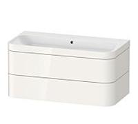 Duravit Happy D.2 Plus meuble sous-lavabo HP4638N2222 97,5 x 49 cm, sans trou pour robinetterie, blanc brillant, 2 tiroirs