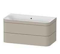 Duravit Happy D.2 Plus meuble sous vasque HP4638N6060 97,5 x 49 cm, sans trou pour robinetterie, finition taupe satiné, 2 tiroirs