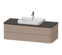 Duravit Happy D.2 Plus Meuble sous-lavabo pour console murale, 1300x550 mm, 2 tiroirs, pour vasques sur le dessus, HP497207575, Couleur: Décor en lin