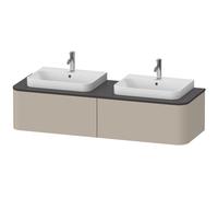 Duravit Happy D.2 Plus Meuble sous-lavabo sur console suspendu, 1600x550 mm, 2 tiroirs, pour 2 vasques à poser, HP4946B6060, Couleur: Laque mate taupe soie