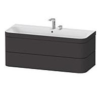 Duravit Happy D.2 Plus meuble sous-vasque HP4639E80800000 117,5x49cm, 2 tiroirs, 2 trous pour robinetterie, graphite super mat