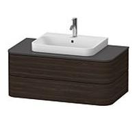 Duravit Happy D.2 Plus Meuble sous-vasque sur console suspendu, 1000x550 mm, 2 tiroirs, pour lavabo pour meuble, HP496106969, Couleur: Noyer brossé Placage bois véritable