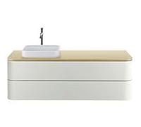 Duravit Happy D.2 Plus meuble sous-vasque HP497203939 130x55cm, 2 tiroirs, pour vasque à poser, nordic blanc