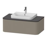 Duravit Happy D.2 Plus Meuble sous-vasque sur console suspendu, 1000x550 mm, 1 tiroir, pour vasques à poser, HP4941092920010, Couleur: Laque gris pierre satiné avec éclairage intérieur