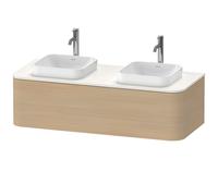 Duravit Happy D.2 Plus Meuble sous-vasque sur console suspendu, 1300x550 mm, 1 tiroir, pour vasque à poser, HP4943B7171, Couleur: Placage chêne méditerranéen en bois véritable