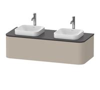 Duravit Happy D.2 Plus Meuble sous-vasque sur console suspendu, 1300x550 mm, 1 tiroir, pour vasque à poser, HP4943B6060, Couleur: Laque mate taupe soie