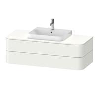 Duravit Happy D.2 Plus Meuble sous-vasque sur console suspendu, 1300x550 mm, 2 tiroirs, pour lavabo pour meuble, HP496203636, Couleur: Laque mate en soie blanche