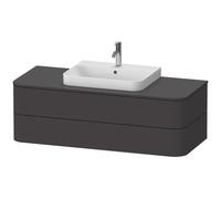 Duravit Happy D.2 Duravit match0 HP496208080 40,8 x 130 x 55 cm, 2 tiroirs, pour meuble vasque, graphite super mat