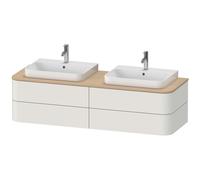 Duravit Happy D.2 Plus Meuble sous-vasque sur console suspendu, 1600x550 mm, 4 tiroirs, pour 2 vasques à poser, HP4974B3939, Couleur: Laque mate en soie Nordic White