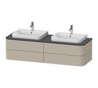 Duravit Happy D.2 Plus Meuble sous-vasque sur console suspendu, 1600x550 mm, 4 tiroirs, pour 2 vasques à poser, HP4974B6060