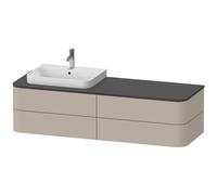 Duravit Happy D.2 Plus Meuble sous-vasque sur console suspendu, 1600x550 mm, 4 tiroirs, pour lavabo pour meuble position à gauche, HP4963L6060