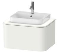 Duravit Happy D.2 Plus Meuble sous-vasque sur console suspendu, 650x480 mm, 1 tiroir, pour vasque à poser, HP4940084840010, Couleur: Décor blanc super mat avec éclairage intérieur