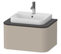 Duravit Happy D.2 Plus Meuble sous-vasque sur console suspendu, 650x480 mm, 1 tiroir, pour vasque à poser, HP4940060600010, Couleur: Laque satinée taupe avec éclairage intérieur