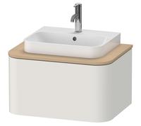 Duravit Happy D.2 Plus Meuble sous-vasque sur console suspendu, 650x480 mm, 1 tiroir, pour vasque à poser, HP4940039390010, Couleur: Laque blanc nordique satiné mat avec éclairage intérieur