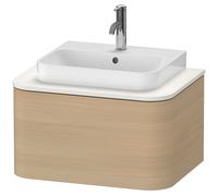 Duravit Happy D.2 Plus Meuble sous-vasque sur console suspendu, 650x480 mm, 1 tiroir, pour vasque à poser, HP494007171, Couleur: Placage chêne méditerranéen en bois véritable