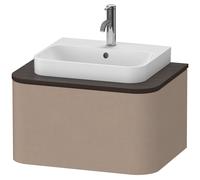 Duravit Happy D.2 Plus Meuble sous-vasque sur console suspendu, 650x480 mm, 1 tiroir, pour vasque à poser, HP4940075750010, Couleur: Décor en lin avec éclairage intérieur
