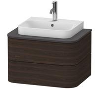 Duravit Happy D.2 Plus Meuble sous-vasque sur console suspendu, 650x480 mm, 2 tiroirs, pour vasque à poser, HP496006969, Couleur: Noyer brossé Placage bois véritable