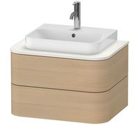 Duravit Happy D.2 Plus Meuble sous-vasque sur console suspendu, 650x480 mm, 2 tiroirs, pour vasque à poser, HP496007171, Couleur: Placage chêne méditerranéen en bois véritable