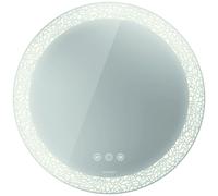 Duravit Happy D.2 Plus Miroirs ronds avec éclairage, version Icon, avec miroir chauffant, 700x700x55mm, blanc mat, HP7485G00000000, Exécution: Décoration de champ de lumière : organique
