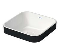 Duravit Happy D.2 Plus - Vasque à poser, 40x40 cm, sans trop-plein, blanc / anthracite mat 2359406100