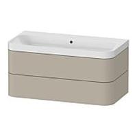 Duravit Duravit Meuble lavabo Happy D.2 Plus 97,5x49cm, sans trou, Tau satiné, 2 tiroirs Quantité:1