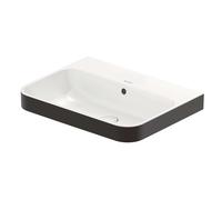 Duravit Vasque à poser Happy D.2 60 x 46 cm, avec trop-plein et bonde, sans trou, anthracite/blanc