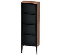 Duravit haut moyen XViu XV1366LB279 50x24x133cm, porte vitrée, noir mat, porte à gauche, noyer naturel