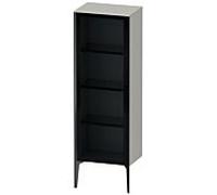 Duravit haut moyen XViu XV1368RB207 50x36x133cm, porte vitrée, noir mat, porte à droite, gris béton mat