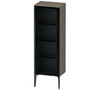 Duravit haut moyen XViu XV1368RB290 50x36x133cm, porte vitrée, noir mat, porte à droite, flanelle gris soie mat