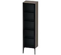 Duravit haut XViu XV1376RB290 50x36x177cm, porte en verre, noir mat, porte à droite, flanelle gris soie mat